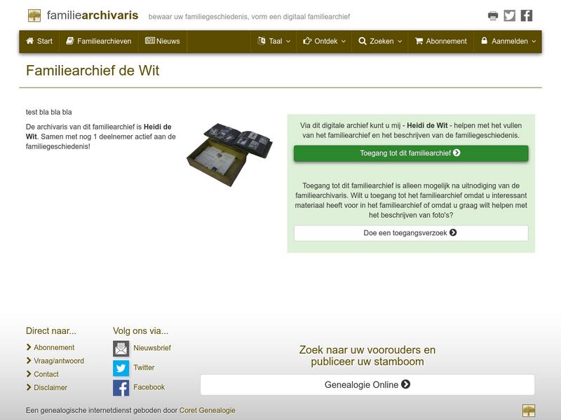 Screenshot van website