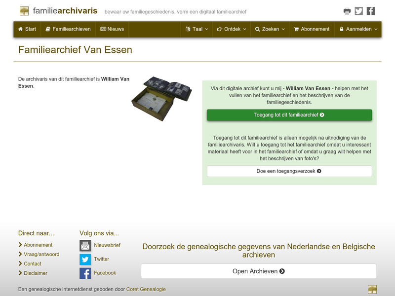 Screenshot van website