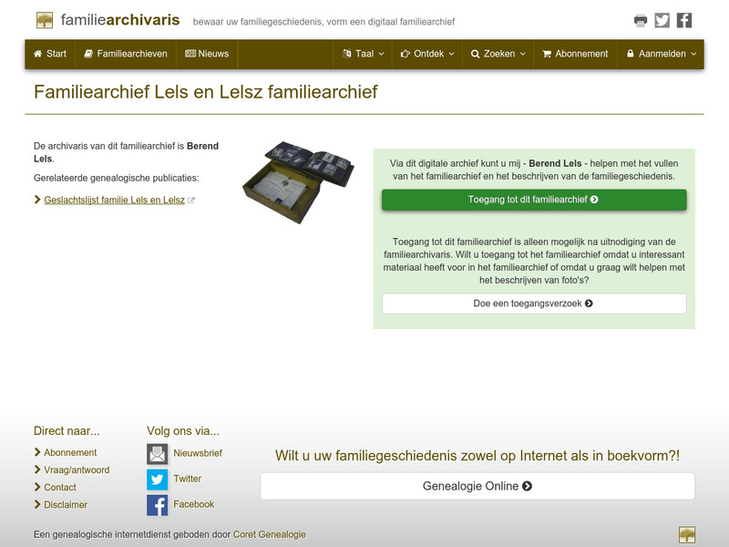 Screenshot van website