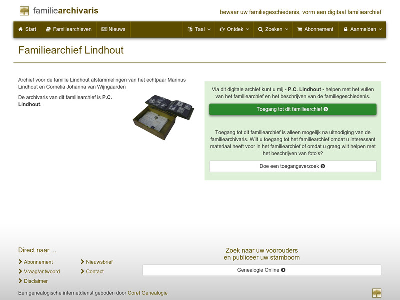 Screenshot van website