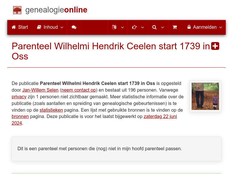 Screenshot van website