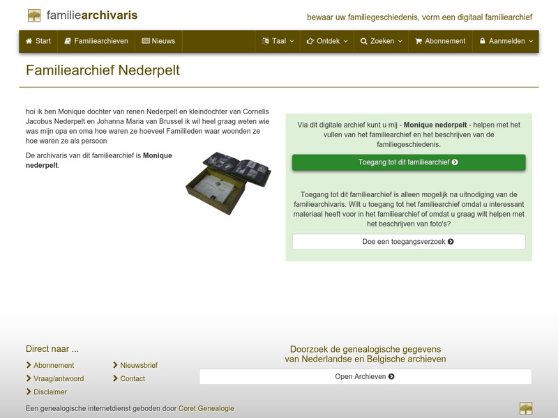 Screenshot van website