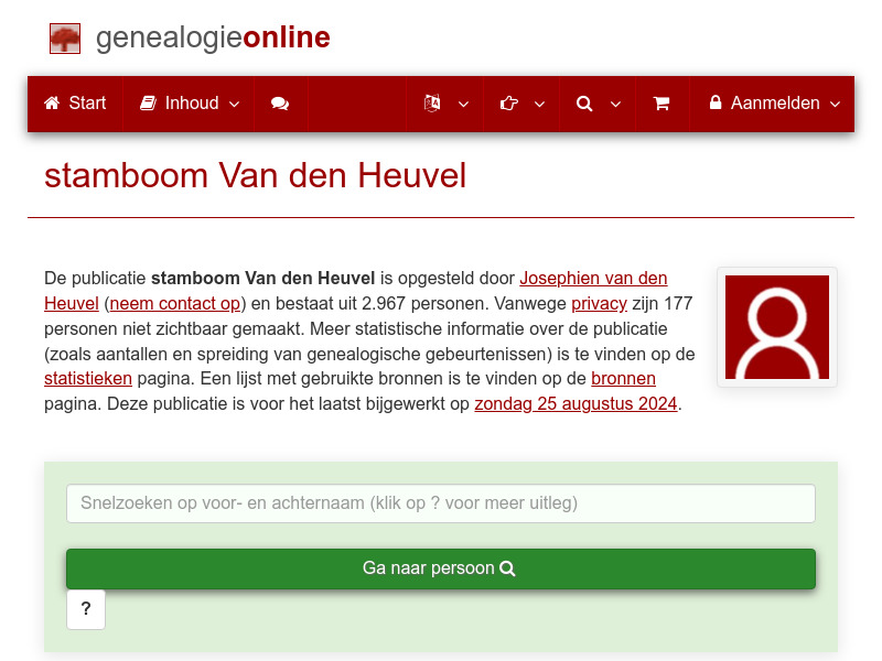 Screenshot van website