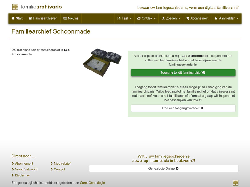 Screenshot van website