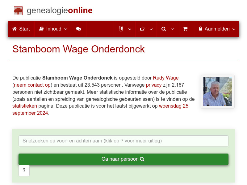 Screenshot van website