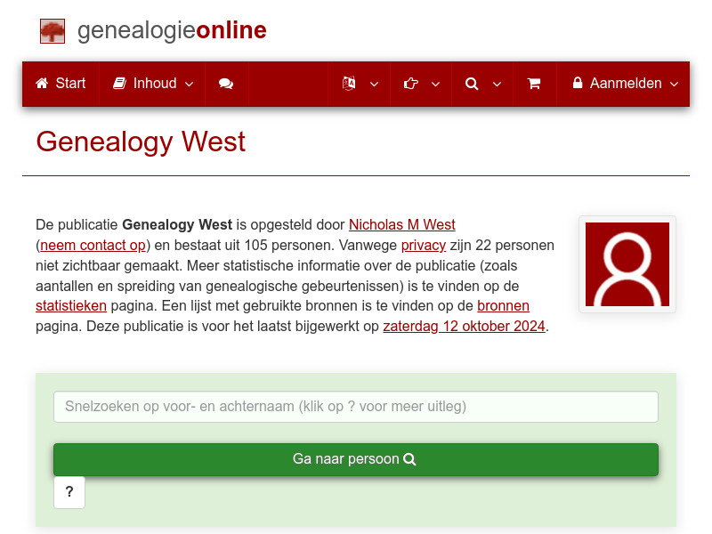 Screenshot van website