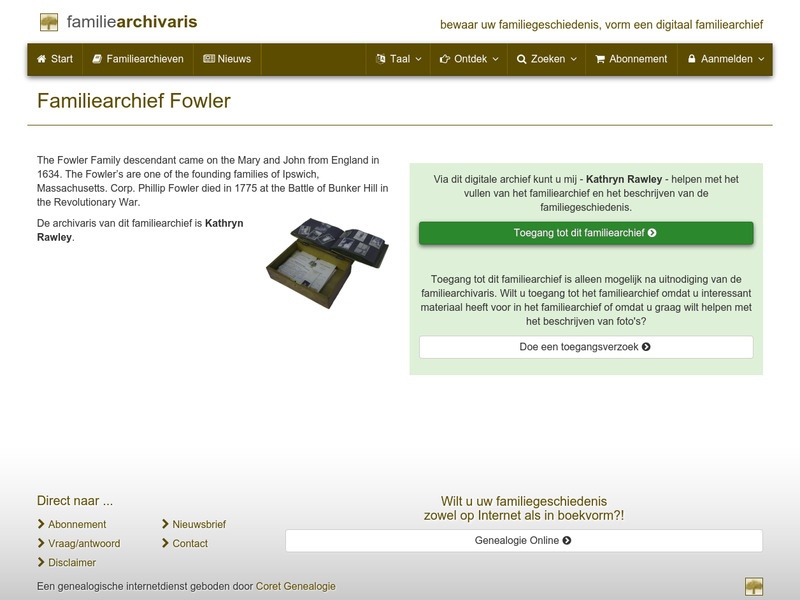 Screenshot van website