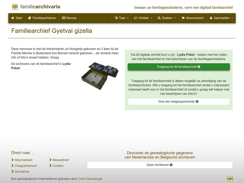 Screenshot van website