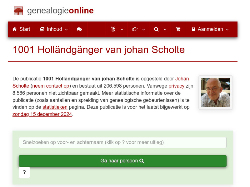 Screenshot van website