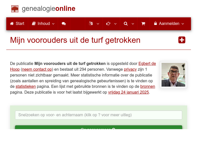 Screenshot van website