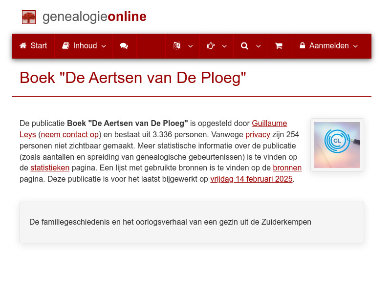 Screenshot van website