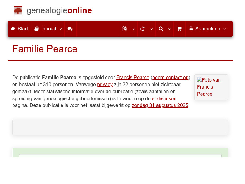 Screenshot van website
