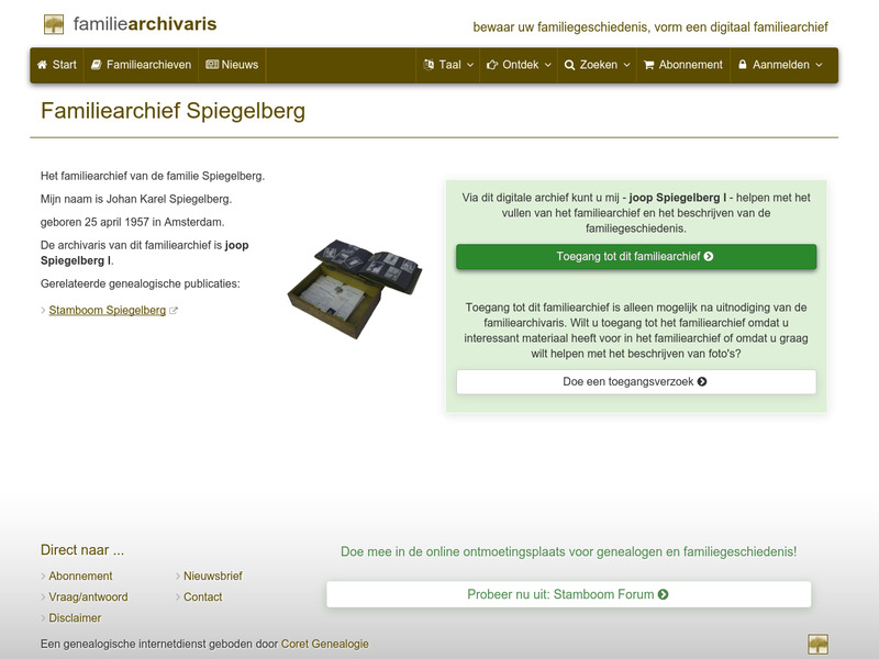 Screenshot van website