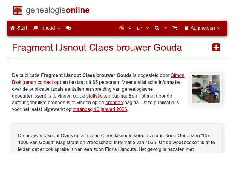 Screenshot van website