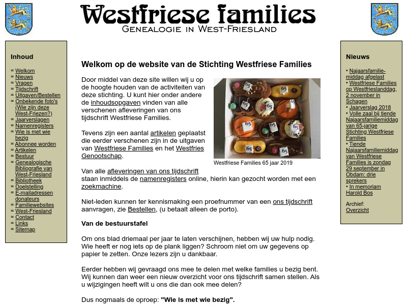 Screenshot van website