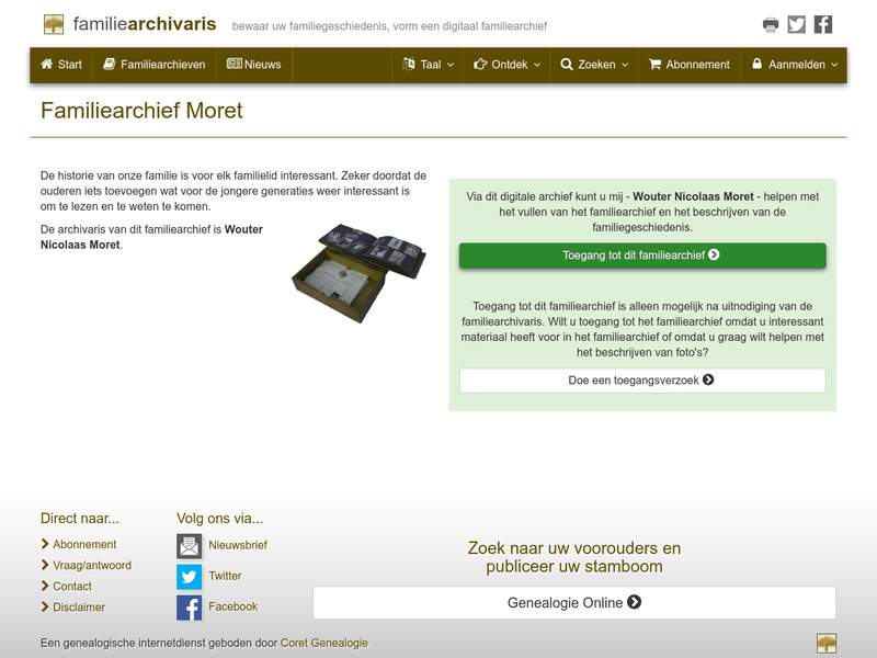 Screenshot van website