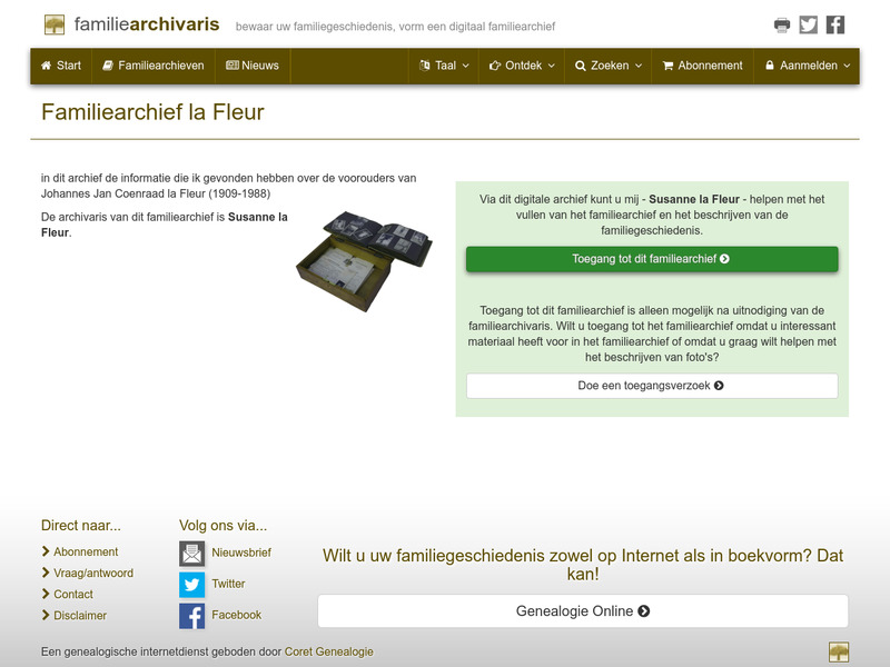 Screenshot van website