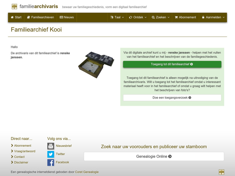 Screenshot van website