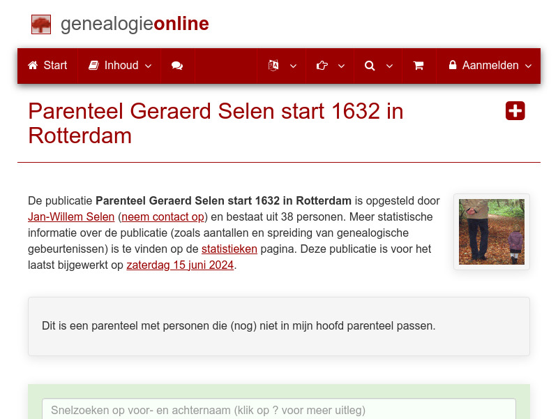 Screenshot van website