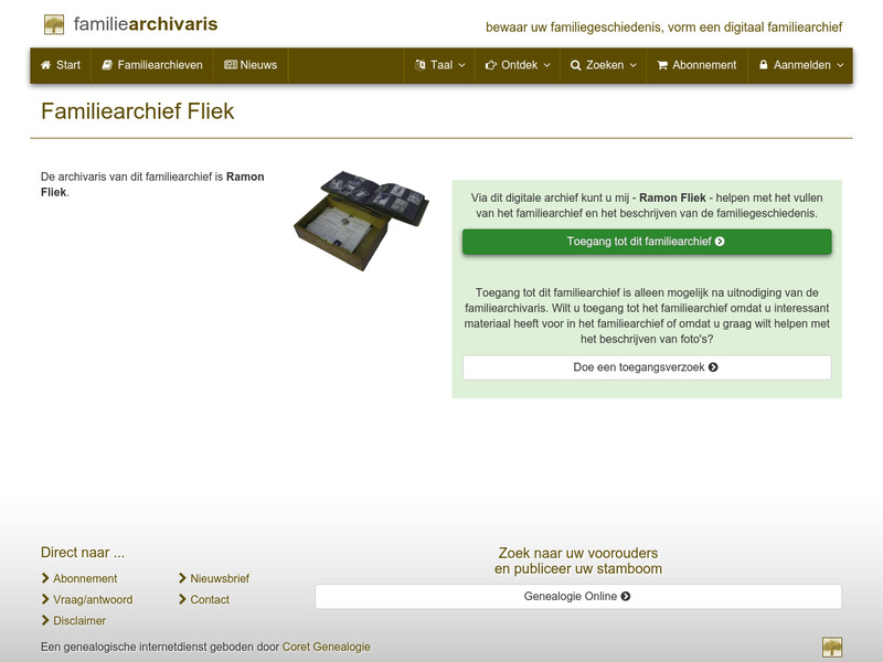 Screenshot van website