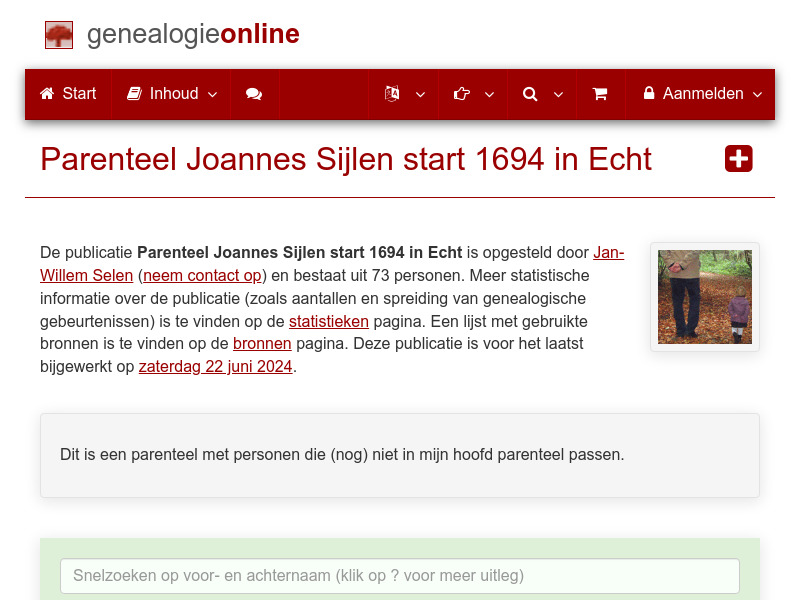 Screenshot van website