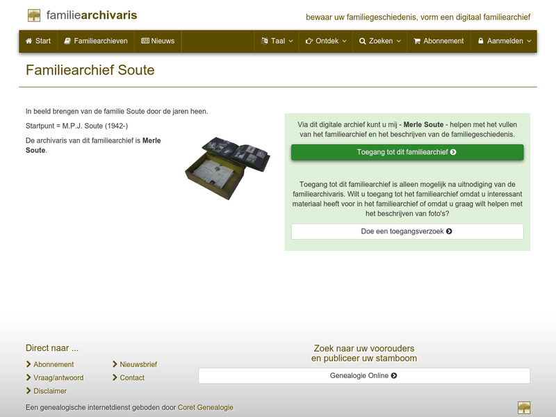 Screenshot van website