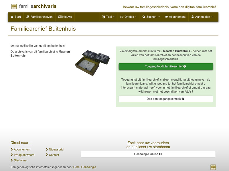 Screenshot van website