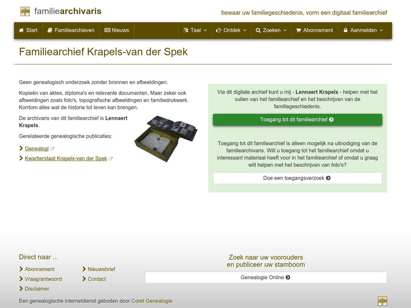 Screenshot van website