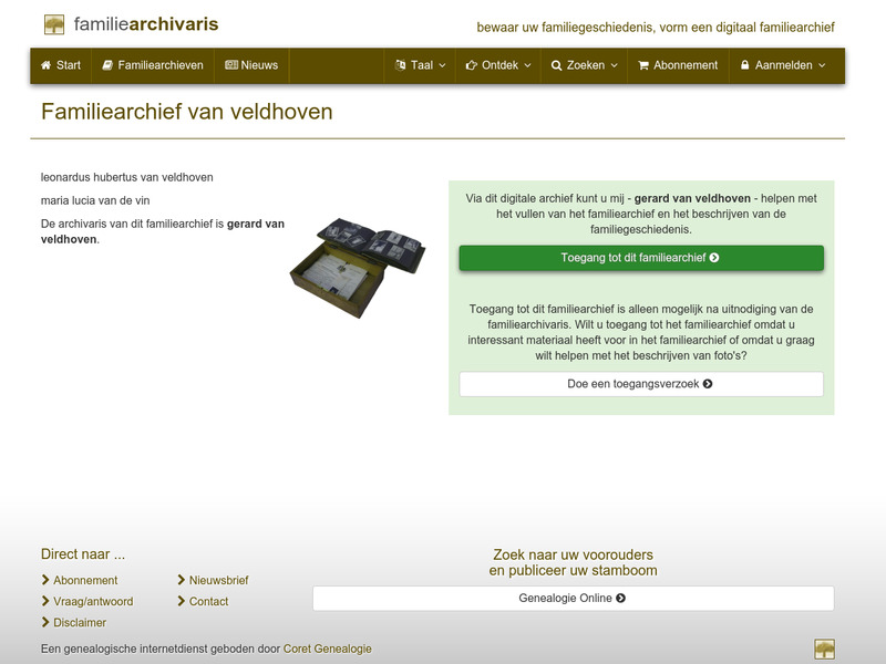 Screenshot van website