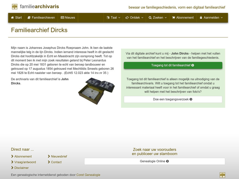 Screenshot van website