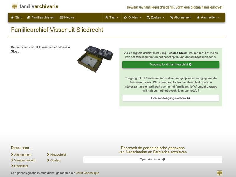 Screenshot van website