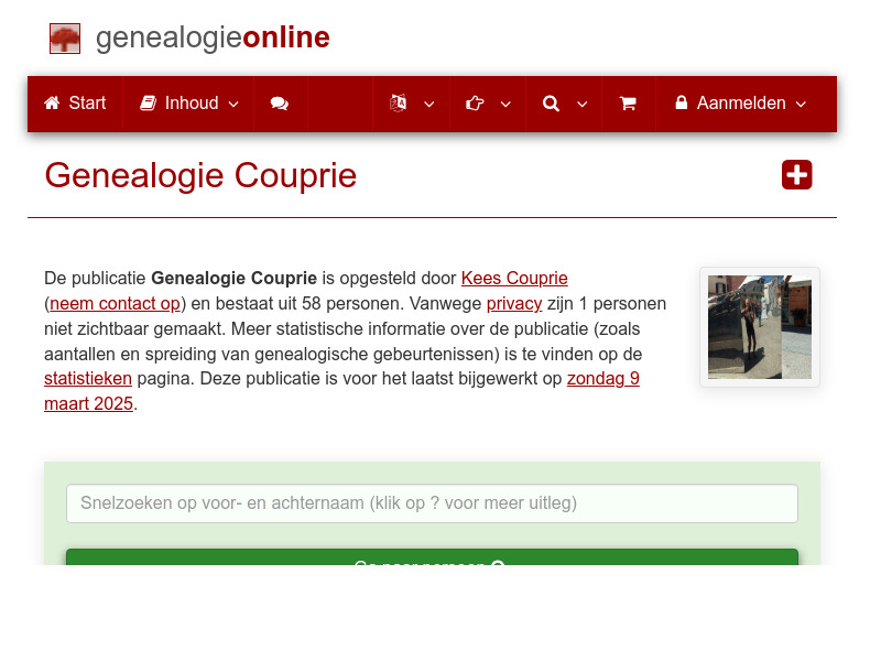 Screenshot van website