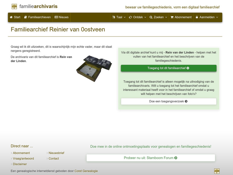 Screenshot van website