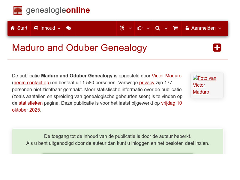 Screenshot van website