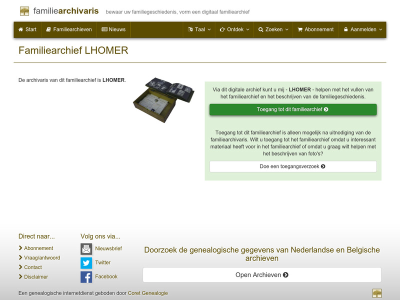 Screenshot van website