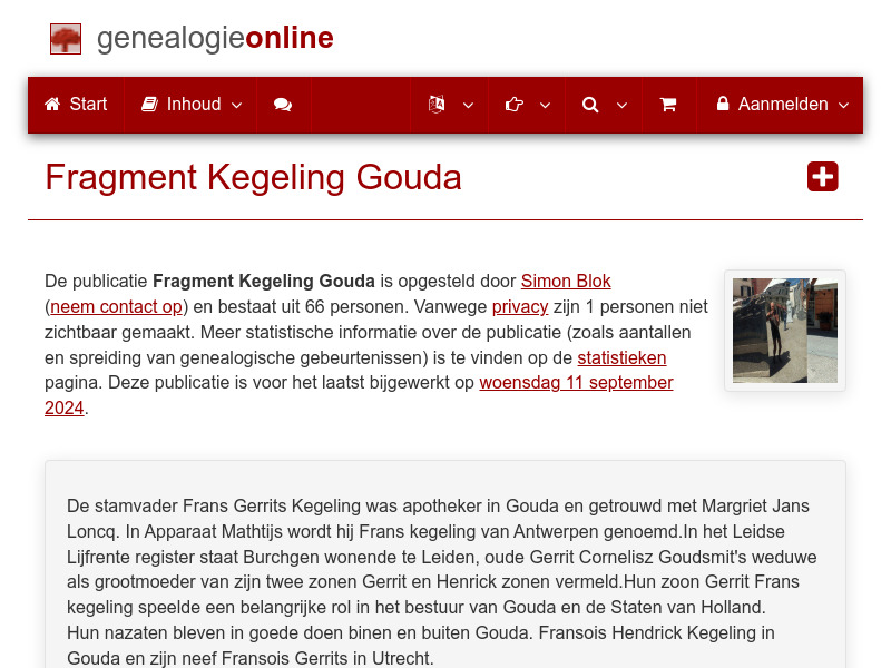 Screenshot van website