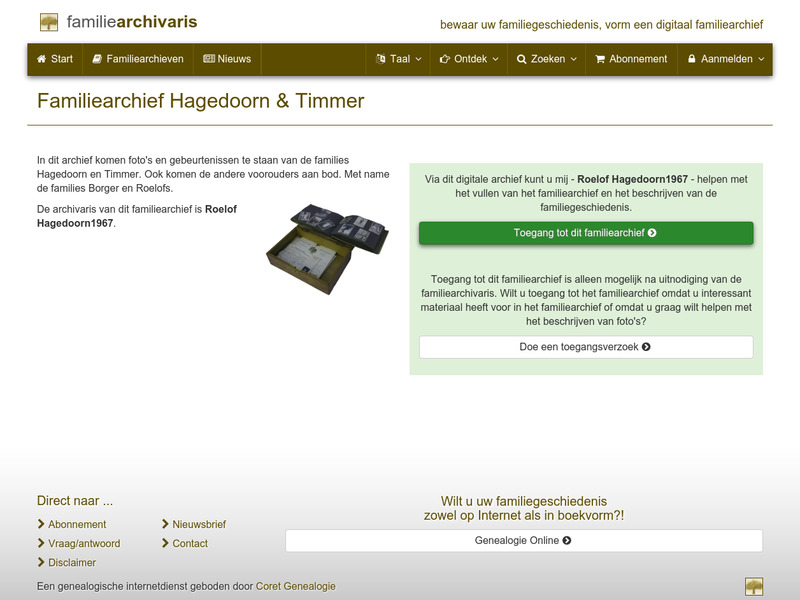 Screenshot van website