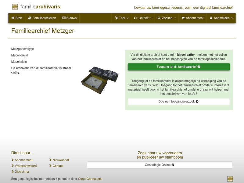 Screenshot van website