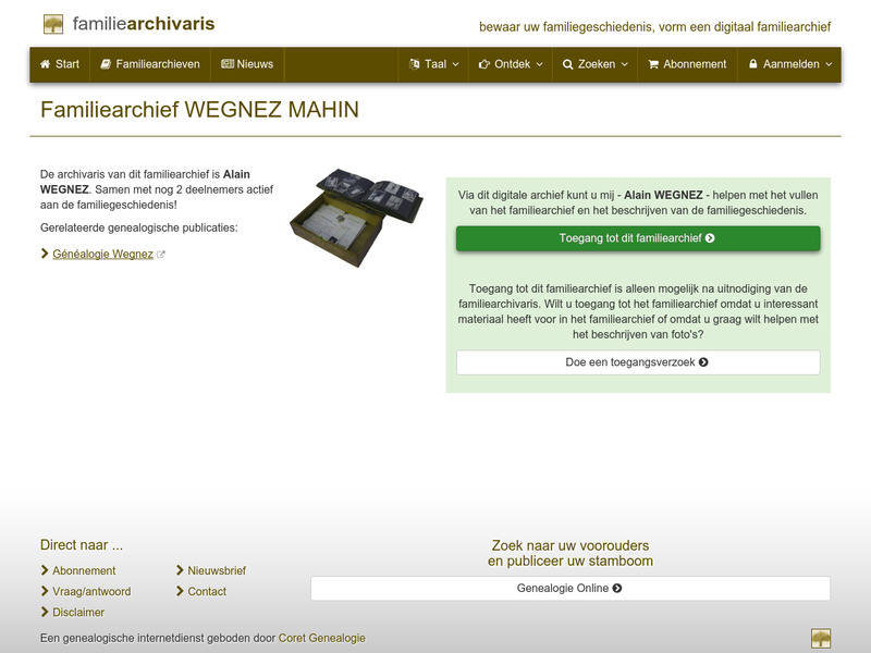 Screenshot van website