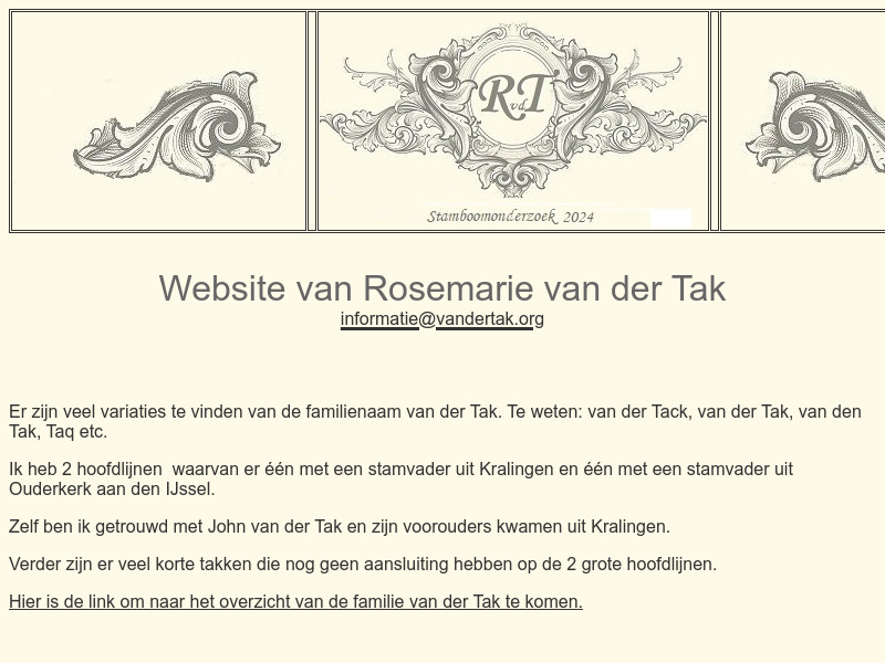 Screenshot van website