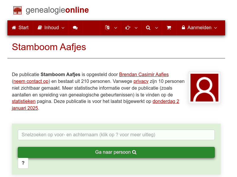 Screenshot van website