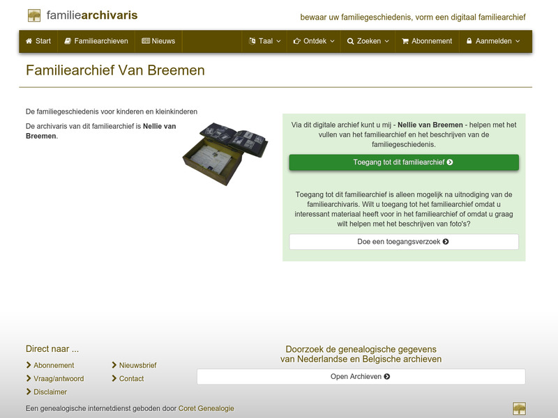 Screenshot van website