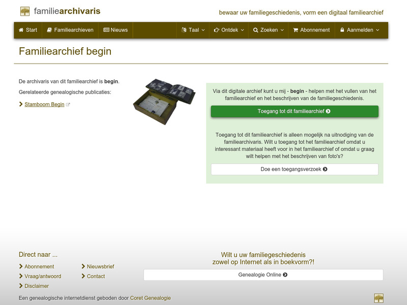 Screenshot van website