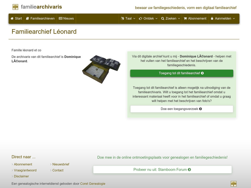 Screenshot van website
