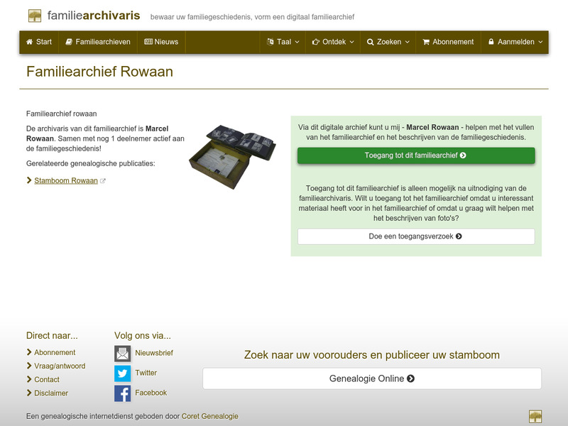 Screenshot van website