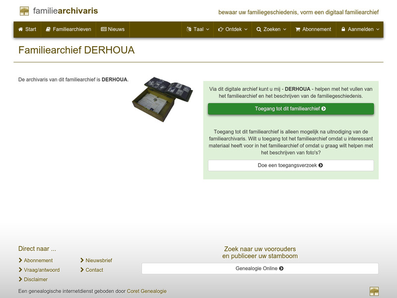 Screenshot van website