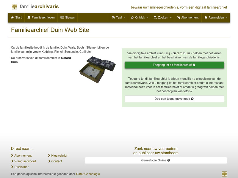 Screenshot van website