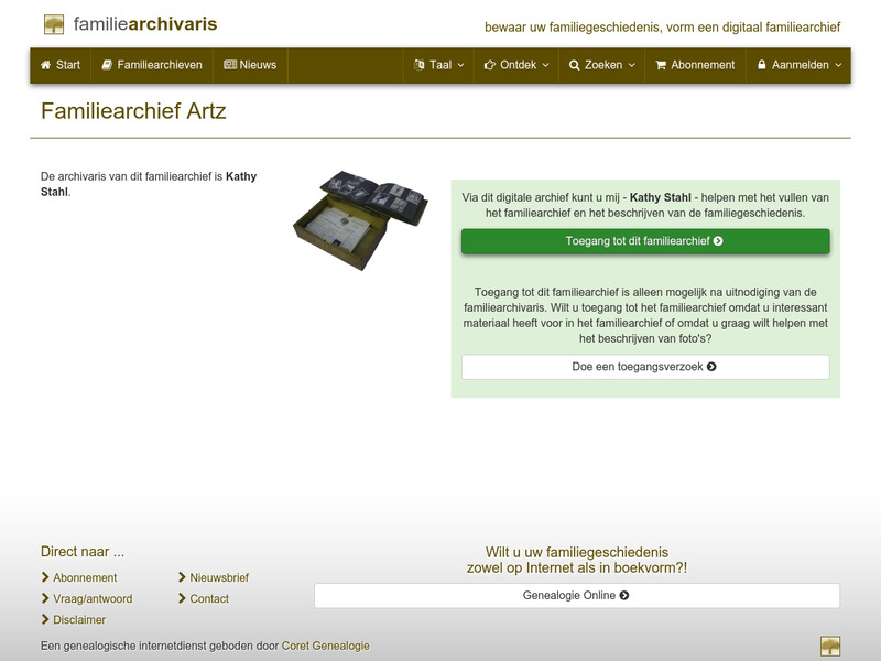 Screenshot van website