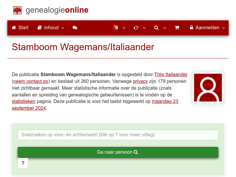 Screenshot van website