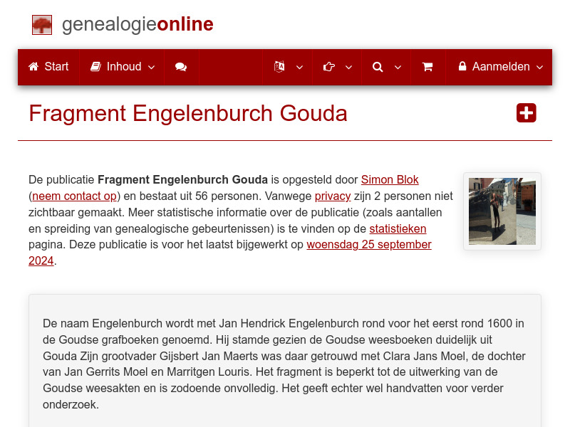 Screenshot van website